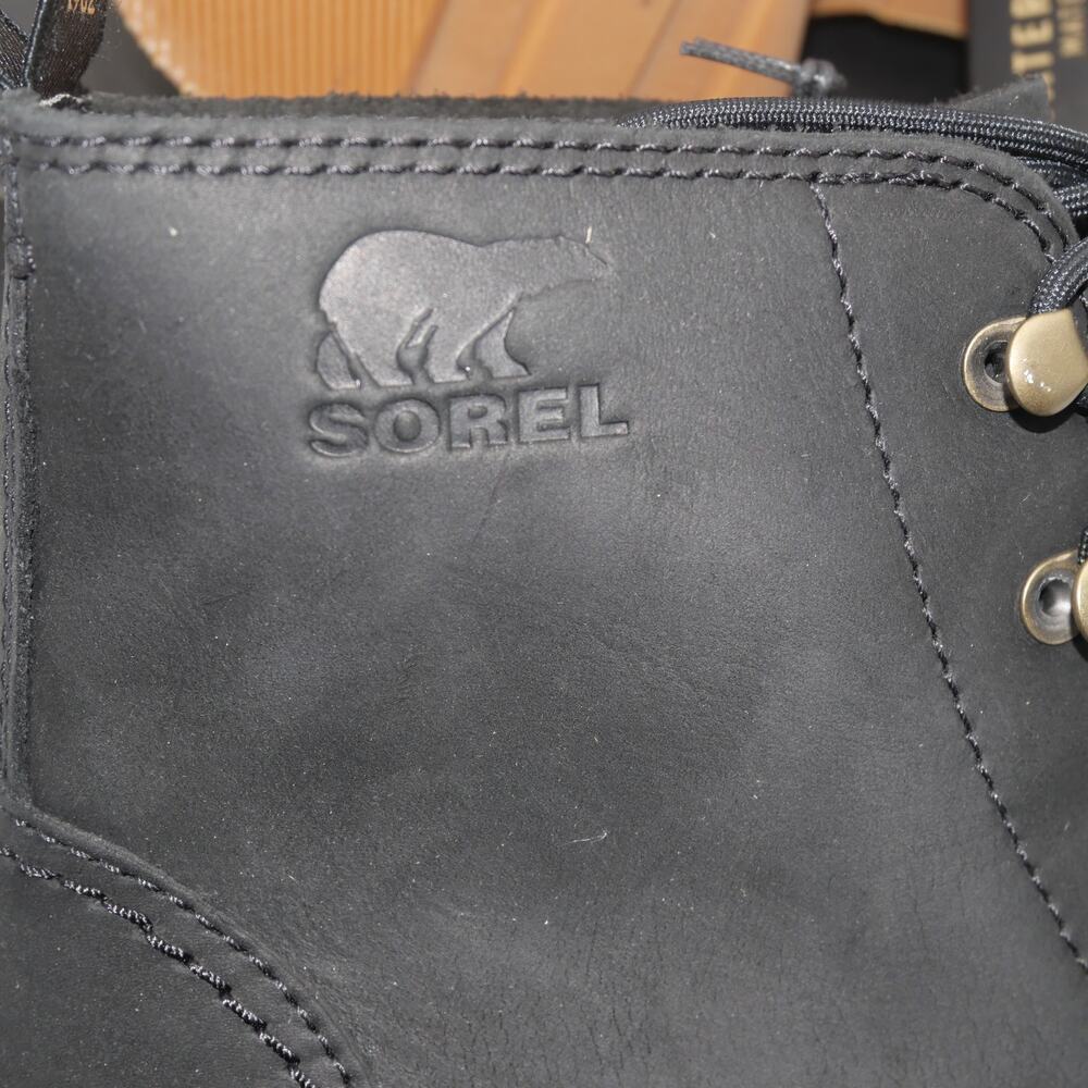 NEW Sorel Hi-Line Heel Lace Boots Women's 5 Waterproof Booties Black - Picture 10 of 12